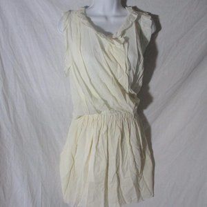 ETOILE ISABEL MARANT Cotten Linen Boho Poet Mini Dress Creme 0 S Peasant